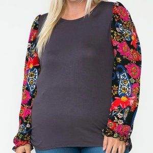 Storyteller Floral Puff Sleeve Top / NWOT/ 2X